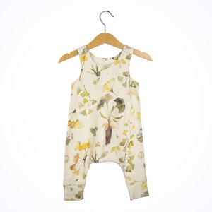 Herbarium Print Baby Romper: Cotton Blend Toddler Outfit