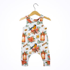 Christmas Baby Romper: Bullfinch Holiday Outfit