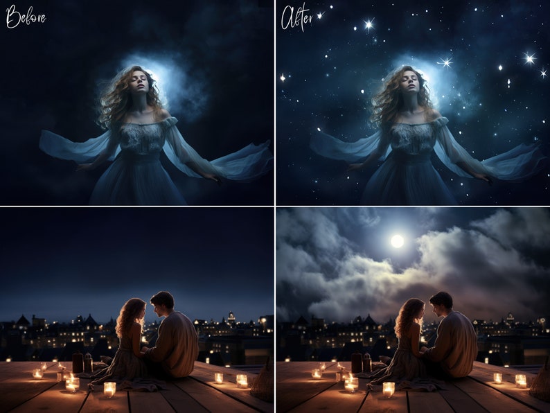 Night & Starry Skies for Cloudy Evening Digital Photo