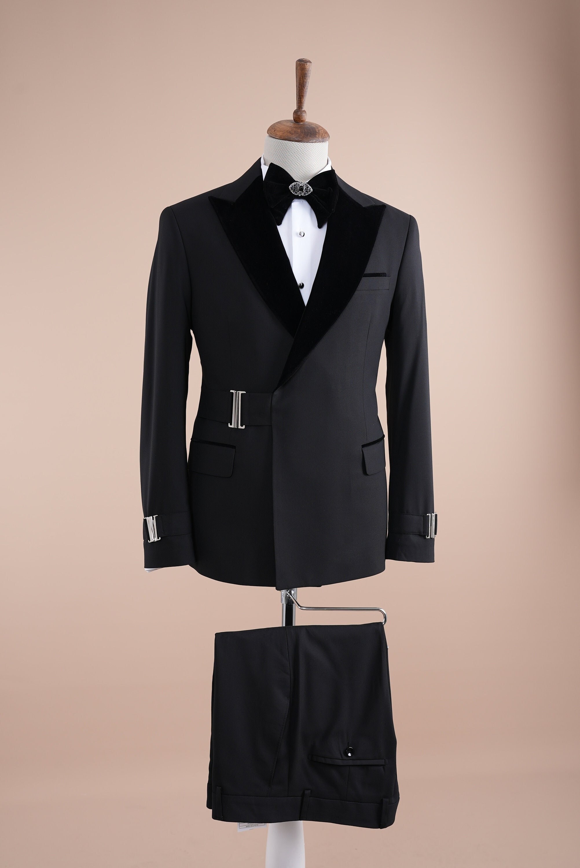 PAREZ Premium Mens Buckle Double Breasted Suit Slim Fit Etsy