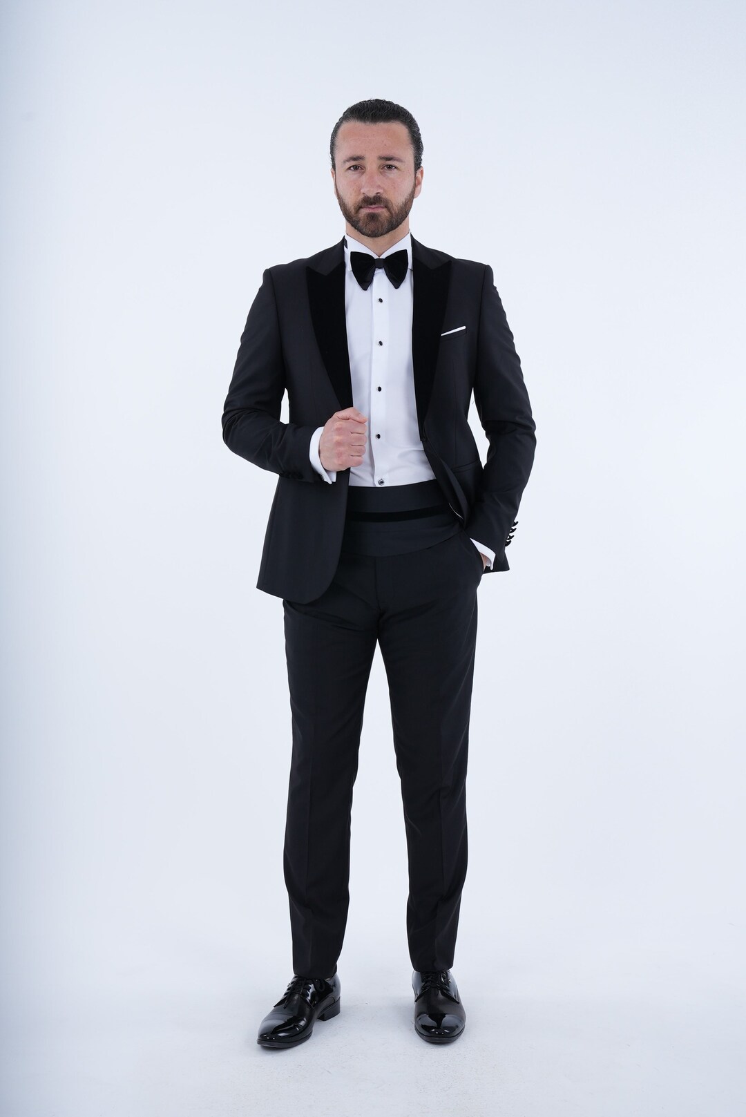 Men's Tuxedo Slim Fit Black Italian Style 2 Piece Tuxedo - Etsy