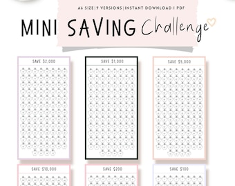 A6 Mini Savings Challenge PRINTABLE Bundle (PDF)