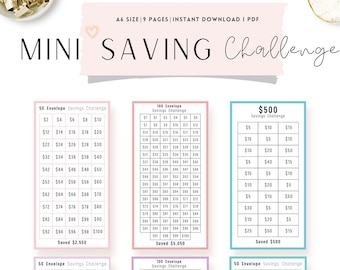 A6 Mini Savings Challenge Bundle: PRINTABLE PDF