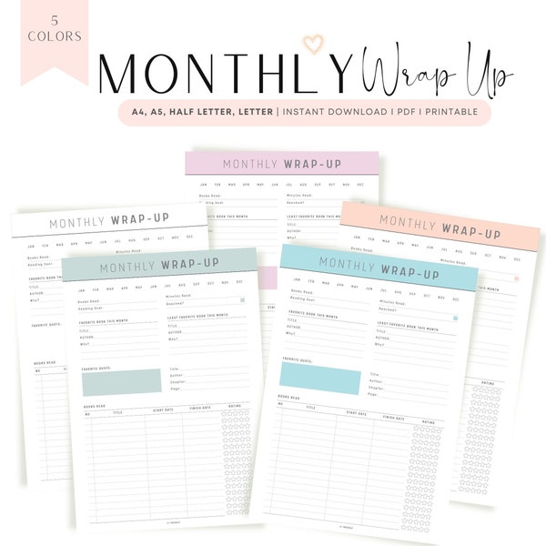 Reading Wrap up Template Etsy