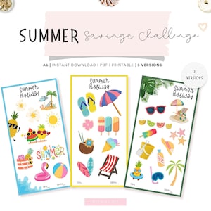 Summer Holiday Savings Challenge: A6 Printable (PDF)