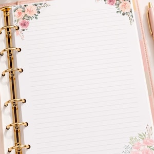FILLABLE Floral Printable Stationery: Lined & Unlined Paper (PDF)