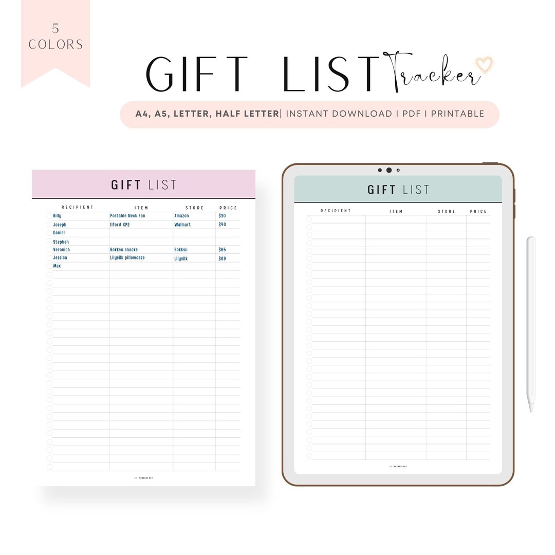 Gift List Template Printable Gift List For Birthday Gift List For gift-list-template-printable-gift-list-for-birthday-gift-list-for