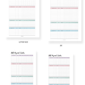 Bill Payment Tracker Printable, Bill Tracker Template, Weekly Monthly ...