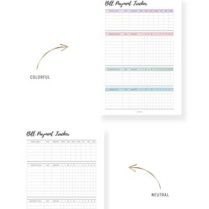 Bill Payment Tracker Printable, Bill Tracker Template, Weekly Monthly ...
