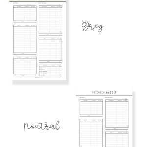 Paycheck Budget, Budget by Paycheck, Paycheck Template, Weekly Budget, Paycheck Planner, Paycheck Tracker, Bi Weekly Budget, 8 Colors, PDF