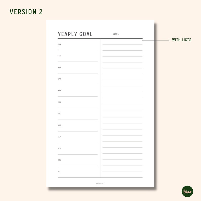 Personal Goal Planner, Yearly Goal Planner Printable, New Year Goal ...