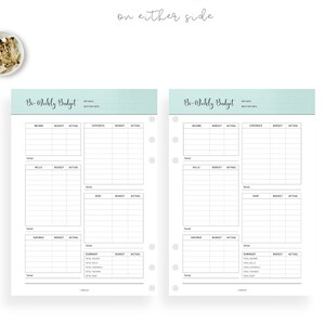 Bi-weekly Budget Template Printable, PDF, A4, A5, Letter, Half Letter ...
