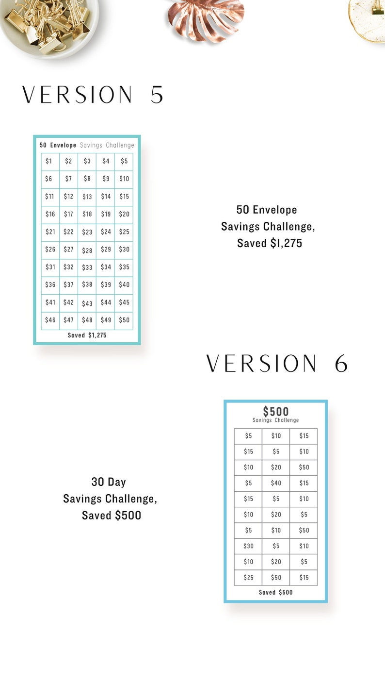 A6 Envelope Mini Saving Challenge Bundle