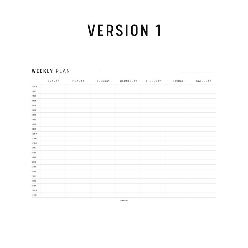 Hourly Weekly Schedule PRINTABLE: A4, Letter Size (FILLABLE PDF) - Etsy ...