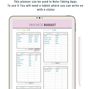 Paycheck Budget, Budget by Paycheck, Paycheck Template, Weekly Budget, Paycheck Planner, Paycheck Tracker, Bi Weekly Budget, 8 Colors, PDF