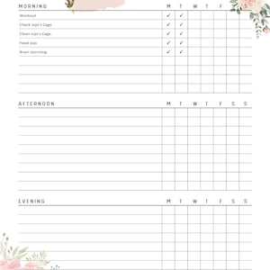 Ausfüllbarer Tages- & Wochenplaner, Self Care Checkliste (PDF)