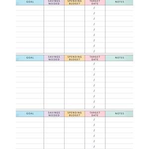 Fillable Financial Goals Tracker Printable, Financial Goal Planner, 2 ...