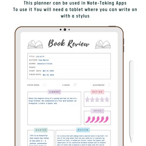 Book Review Template PRINTABLE, Book Review Journal, Book Review Page, Reading Journal Page, 4 Versions, A4, A5, Letter, Half Letter, PDF