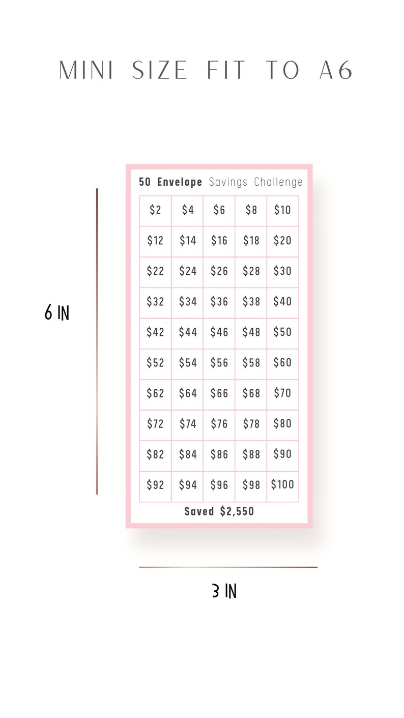 A6 Envelope Mini Saving Challenge Bundle