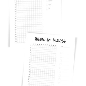 Year in Pixels Printable, Yearly Tracker Template, Day in Pixels, PDF ...