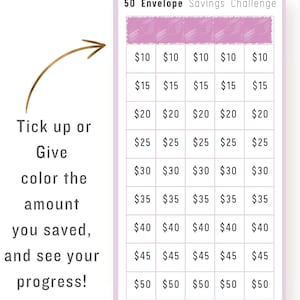 A6 Envelope Mini Saving Challenge Printable