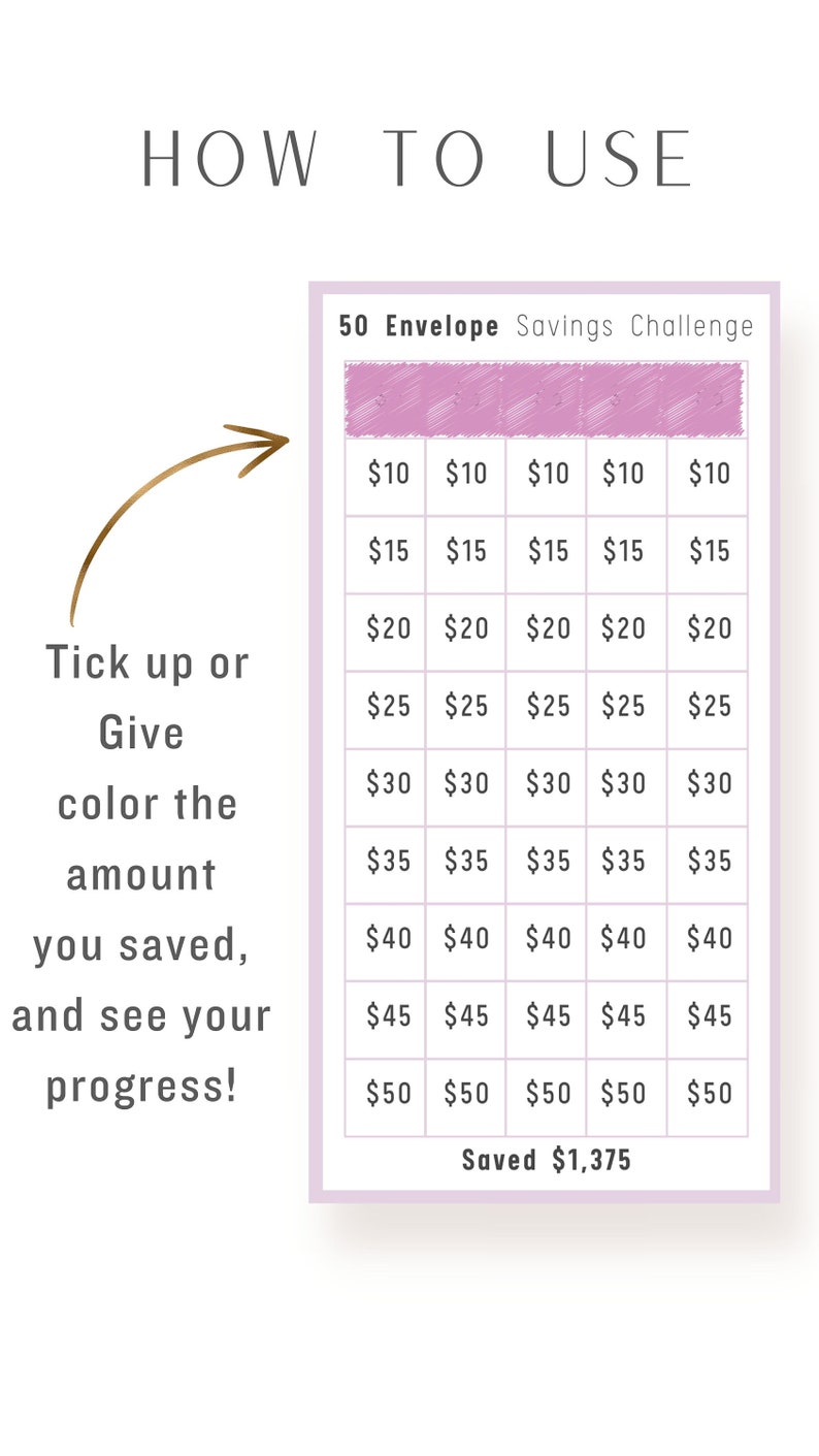A6 Envelope Mini Saving Challenge Printable