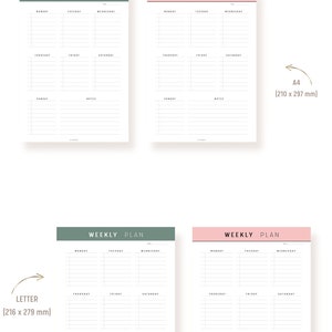Weekly Schedule Page, Printable Weekly Planner, Pdf, A4, Letter - Etsy