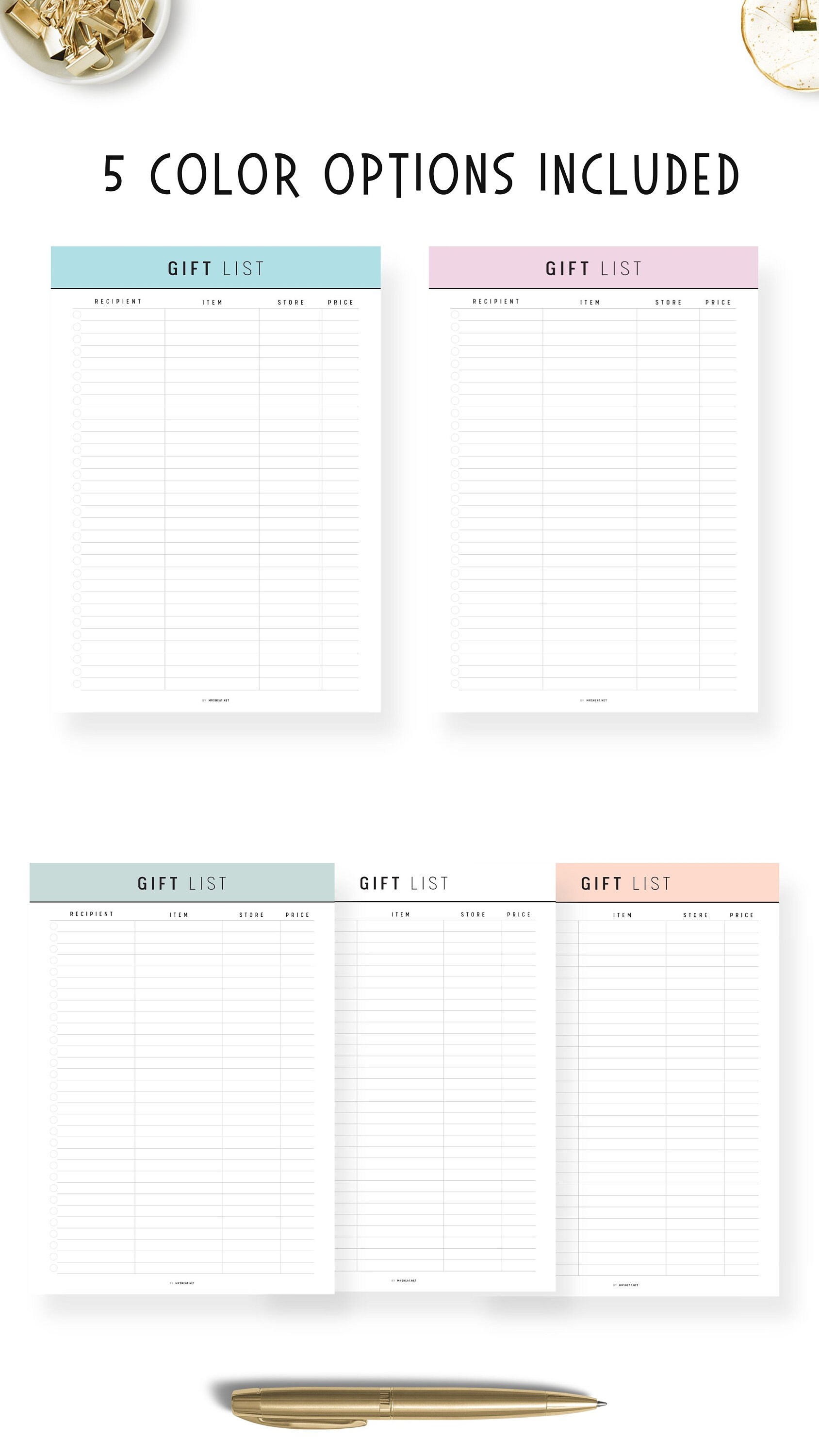 Gift List Template Printable Gift List For Birthday Gift List For gift-list-template-printable-gift-list-for-birthday-gift-list-for