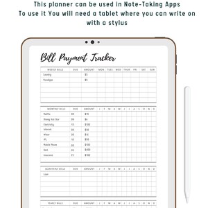 Bill Payment Tracker Printable, Bill Tracker Template, Weekly Monthly ...