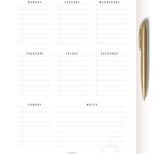 Weekly Schedule Page, Printable Weekly Planner, Pdf, A4, Letter - Etsy