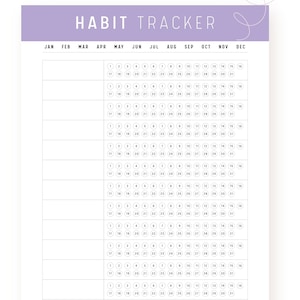 Printable Daily Habit Tracker Template, Monthly Habit Tracker, Habit ...