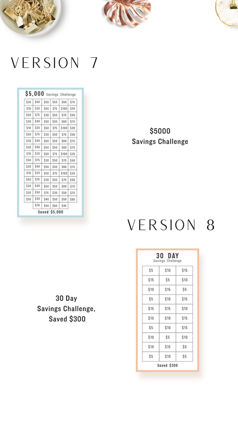 30 Day Mini Saving Challenge Printable