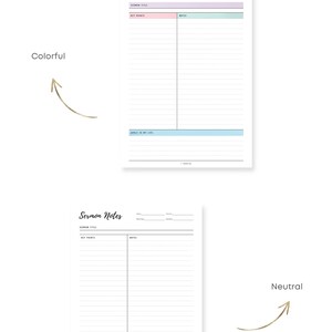 Colorful and Clean Minimalist Sermon Notes Template