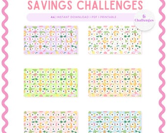 Summer Holiday Savings Challenge: A6 PRINTABLE, Cash Stuffing, Tiny Mini Savings for Low Income