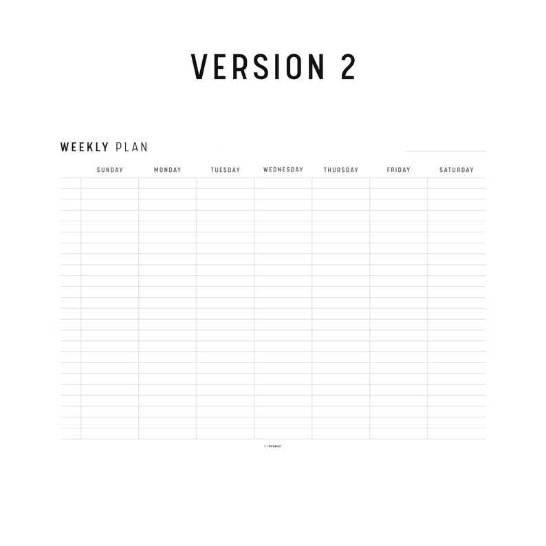 Hourly Weekly Schedule PRINTABLE: A4, Letter Size (FILLABLE PDF) - Etsy ...