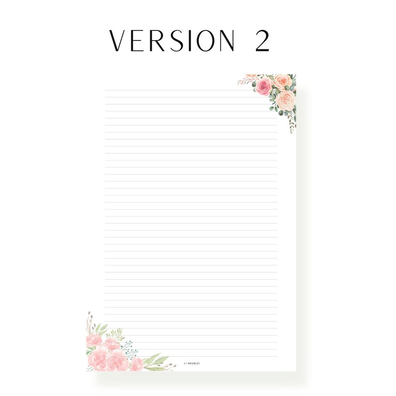 Fillable Floral Notes Page Printable, Notes Page Template, Writing ...
