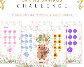 Spring Savings Challenge Printable: A6 Cash Stuffing (Digital Download)