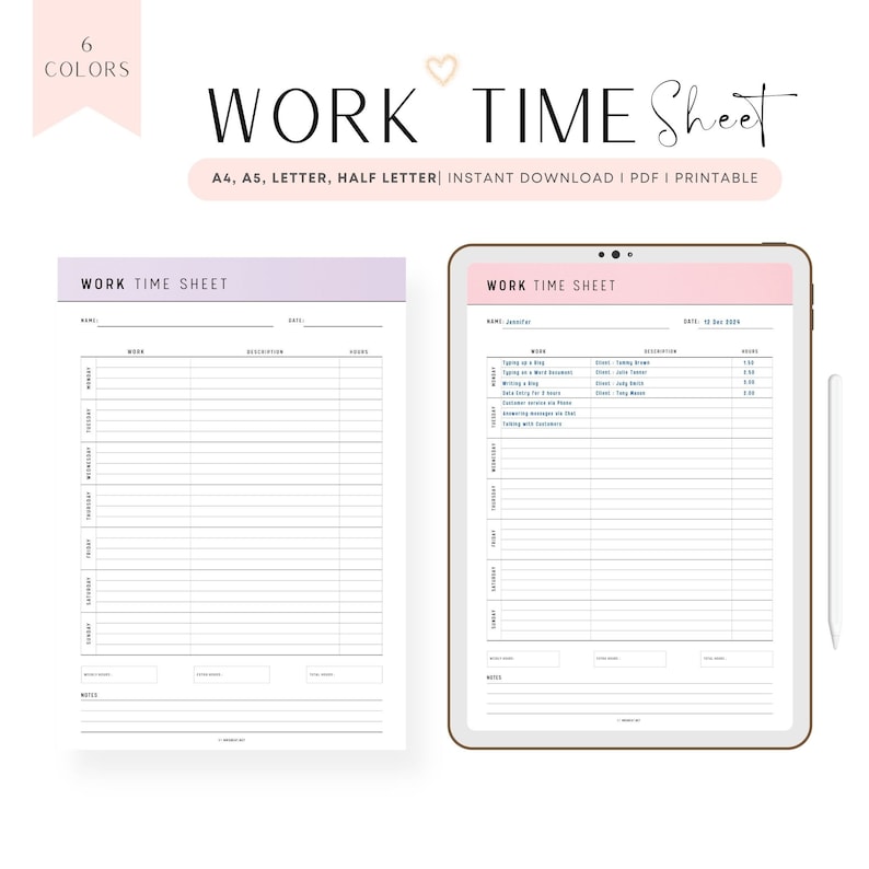 Printable Work Time Sheet Template PDF A4 A5 Letter Half Letter 6 printable-work-time-sheet-template-pdf-a4-a5-letter-half-letter-6