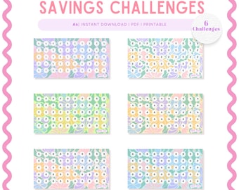 PRINTABLE Spring Savings Challenges: A6 Planner Inserts (PDF)