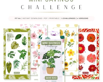 PRINTABLE Mini Savings Challenges: A6 Planner Inserts (PDF)