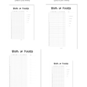Year in Pixels Printable, Yearly Tracker Template, Day in Pixels, PDF ...