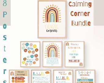 Boho Calming Corner Poster Bündel, Schulratgeber Dekor (digitaler Download)