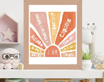Affirmationen für Kinder, Poster Sonne (Digitaler Download)