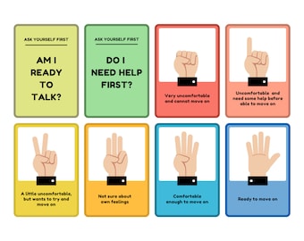 Emotionen Karteikarten: Fist to Five Methode, Gefühle Check-in (Digitaler Download)