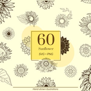 Girassol Svg Png Bundle Floral Svg Girassol Clipart Floral Clipart Uso Comercial Incluído