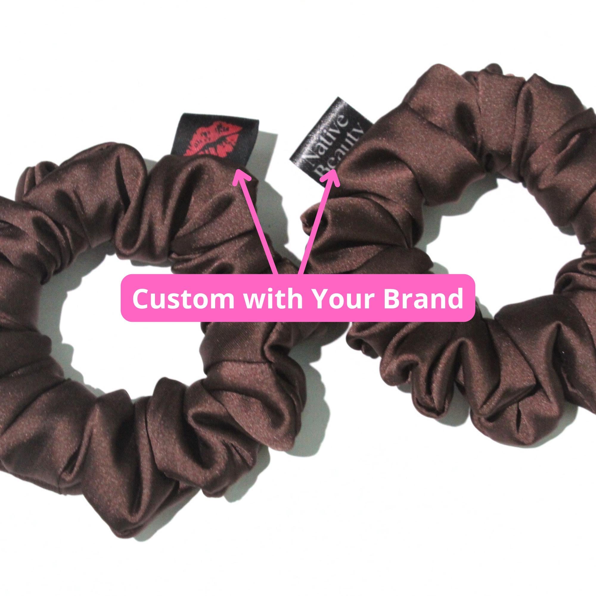 30 PC Custom Scrunchie Set Set of 100 Handmade Satin Silk Scrunchies - Customize Label  main image 4