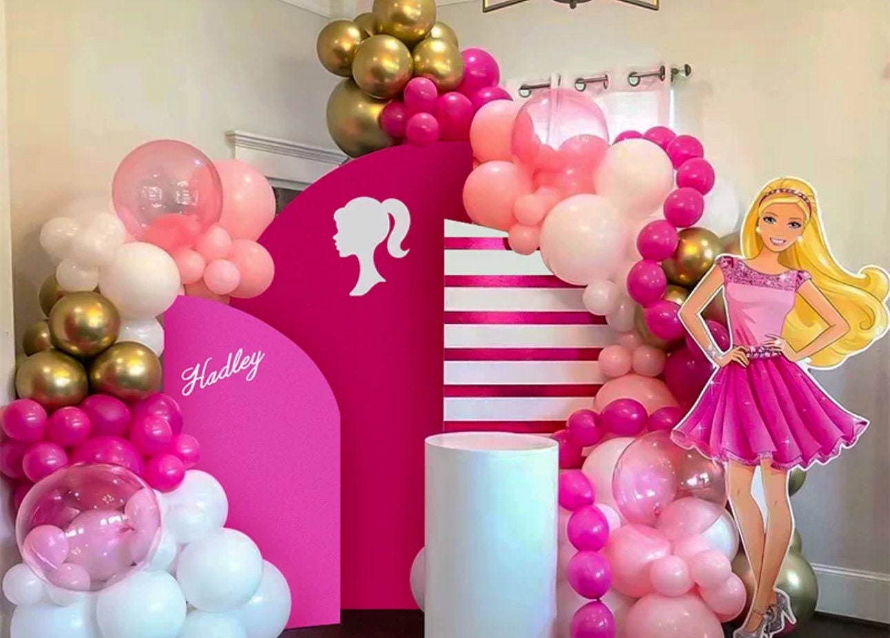 Custom Name Doll Inspired Background Barbie Props CutOuts Signs Personalized Backdrop Foam board Party Decorations Decor