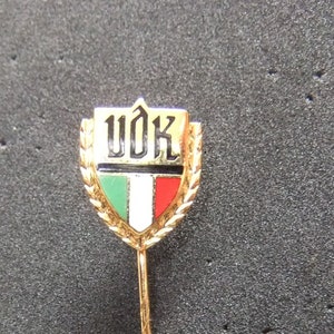 Pin VDK Italy, social association, rare, collector, vintage, gold-coloured