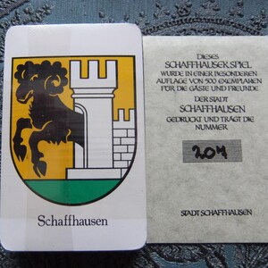 Kartenspiel Sonderprägung der CH Stadt Schaffhausen nur 500 Exemplare Sammler Souvenir Spiele OVP