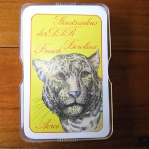 Kaartspel, Staatscircus van de DDR Berolina Busch, Skat-kaarten, Altenburg, verzamelaar, vintage, Ostalgie